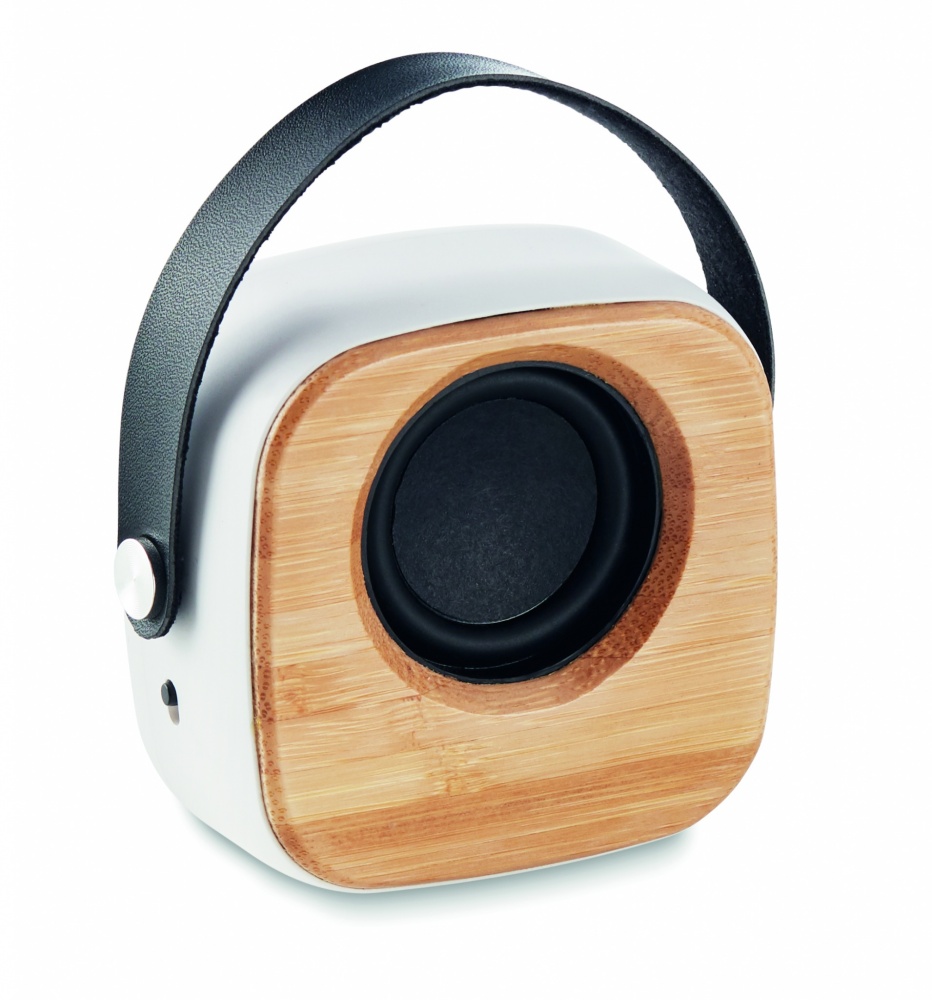 Logo trade promotional giveaway photo of: Speaker 3W with bamboo front side